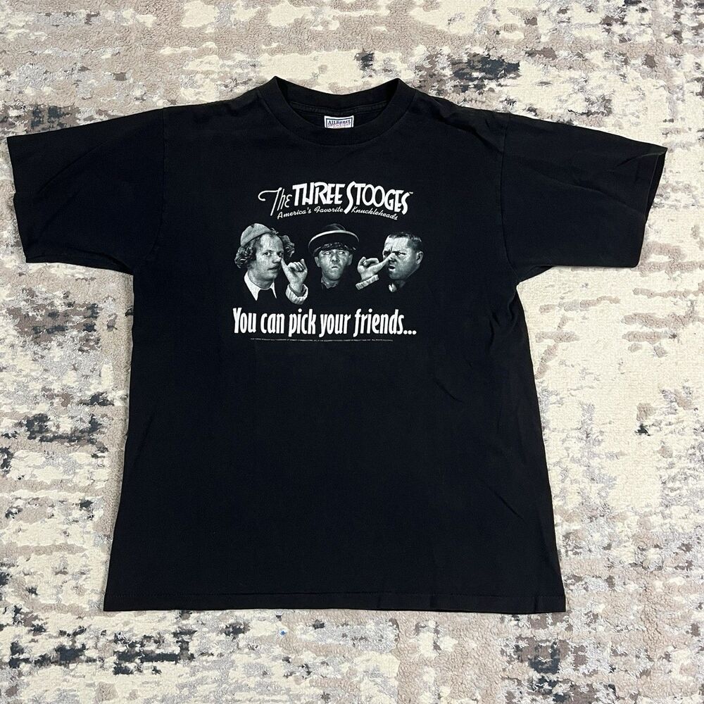 Vintage 90s Shirt Three Stooges Pick Your Friends Single Stitch All Sport Size L